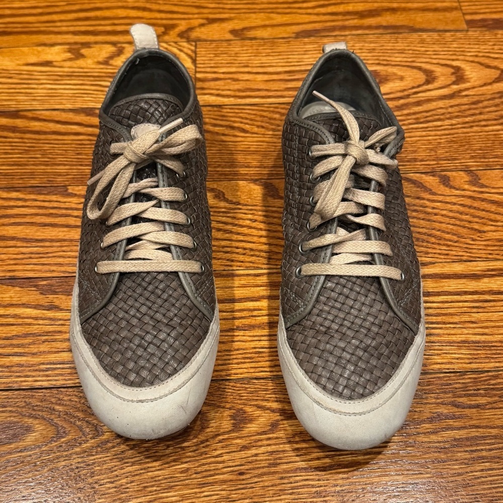 Dragon diffusion Woven Leather Sneakers Trainers handmade Brown Gray size 40 9 - Picture 2 of 10